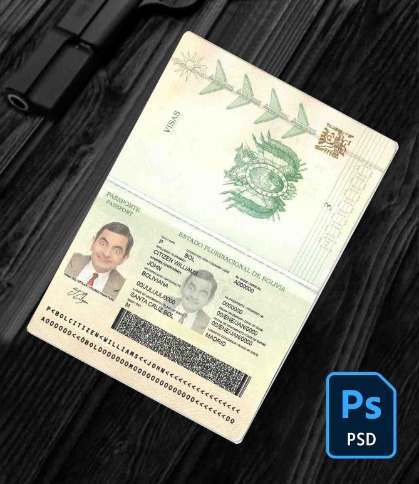Bolivia passport PSD